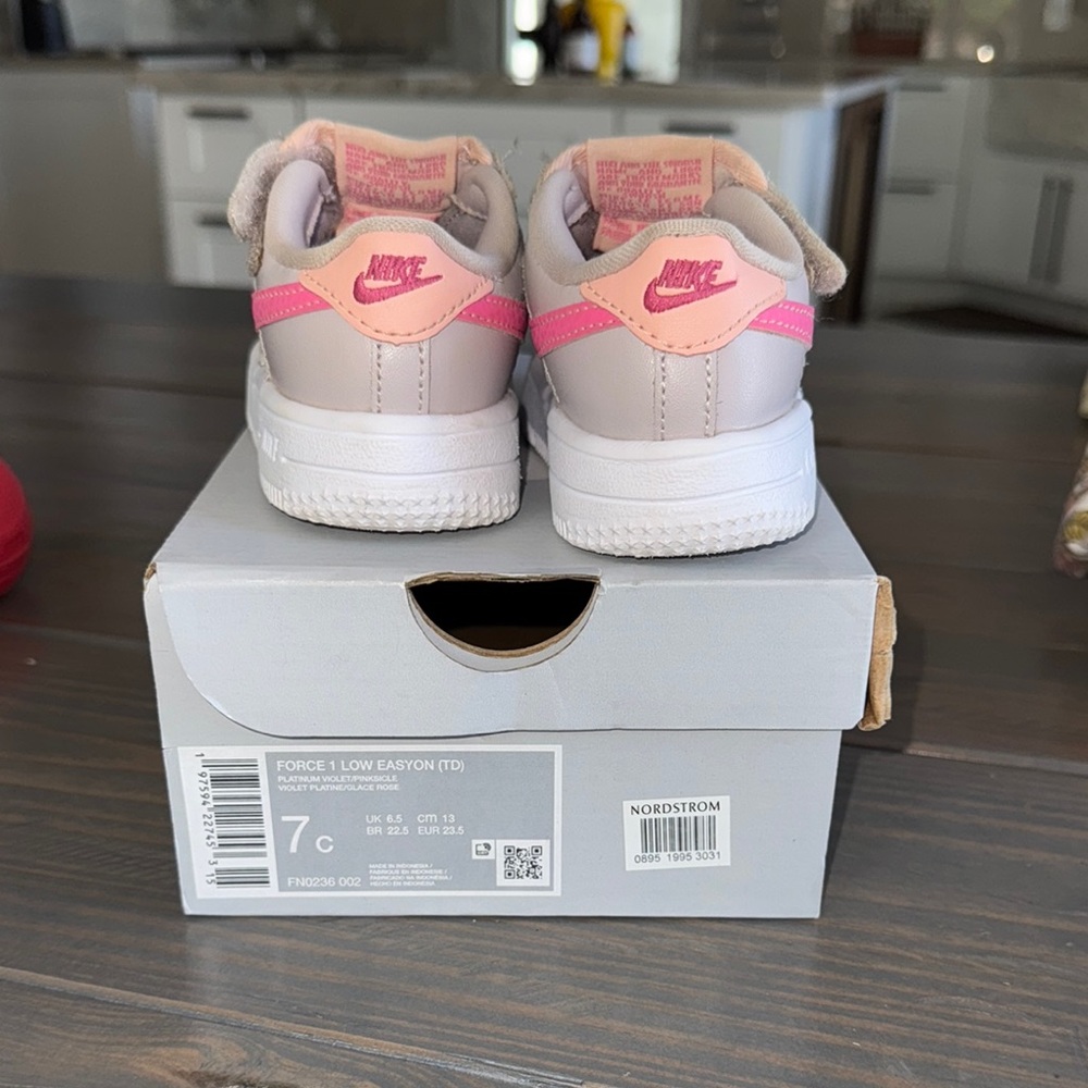 Nike Kids Pink and Gray Shoes
